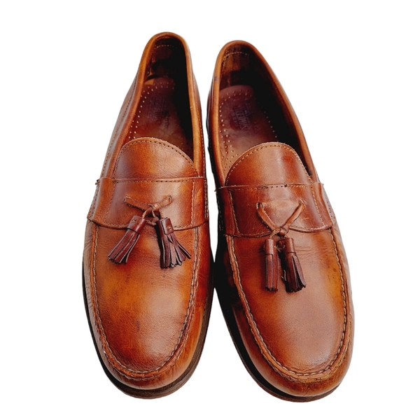 G H Bass Weejuns Men's Tasseled Loafers Brown Leather Shoe Sz 13 D Made in USA - Picture 2 of 16